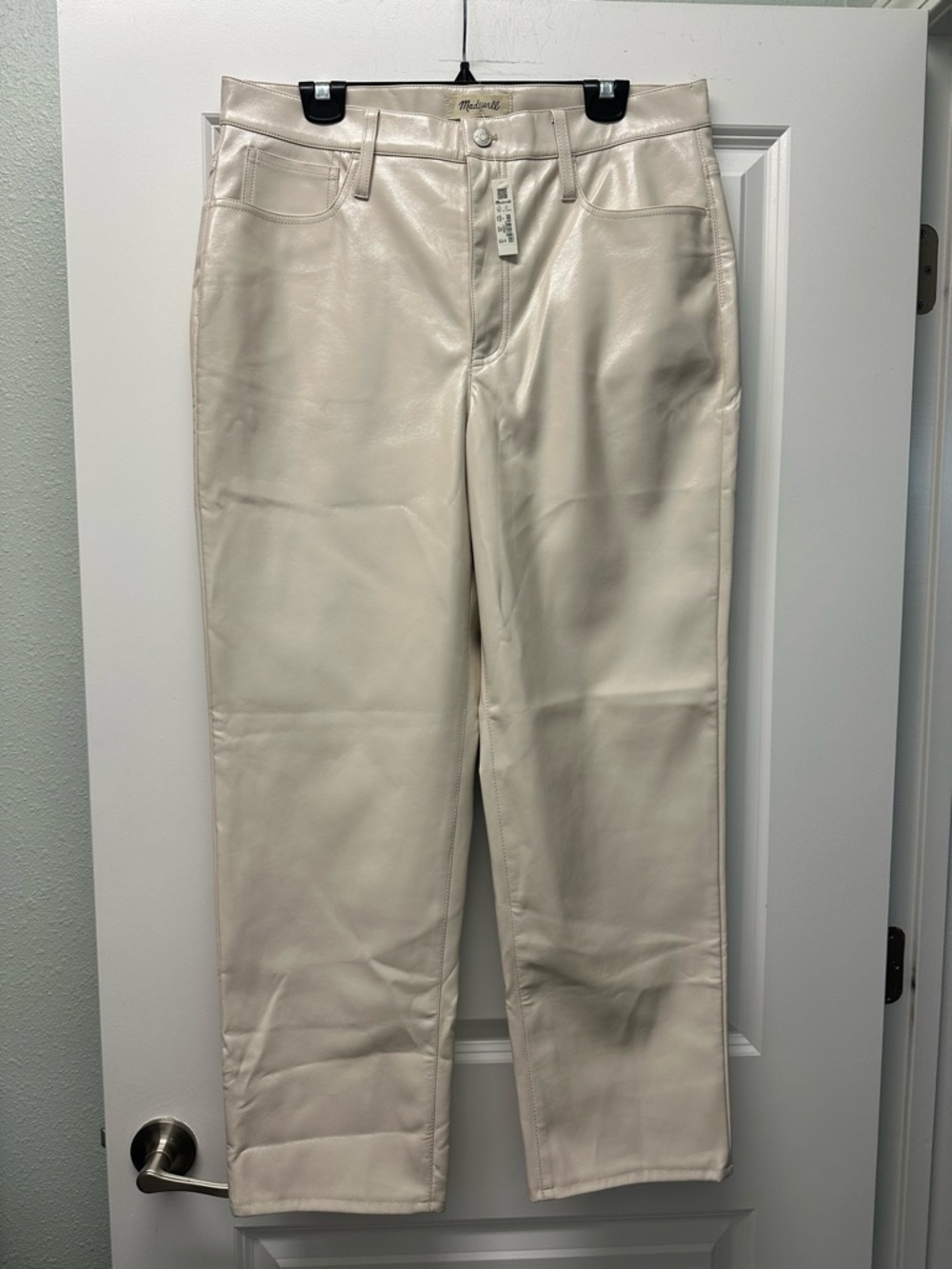 Madewell The Perfect Vintage Straight Jean Faux Leather Edition Size 31 NEW